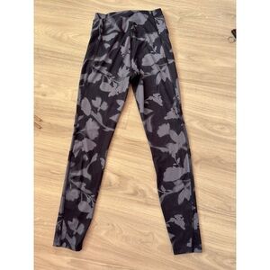 All in Motion High-Waisted Floral Leggings XS Black Gray